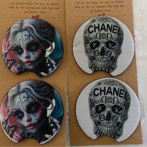Designer Logo Car Coasters Set